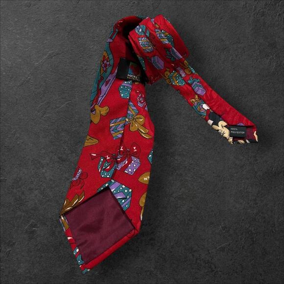 DISNEY Mickey Unlimited Christmas Men's Tie Festive Minnie Micky Pluto Polyester - Picture 3 of 3